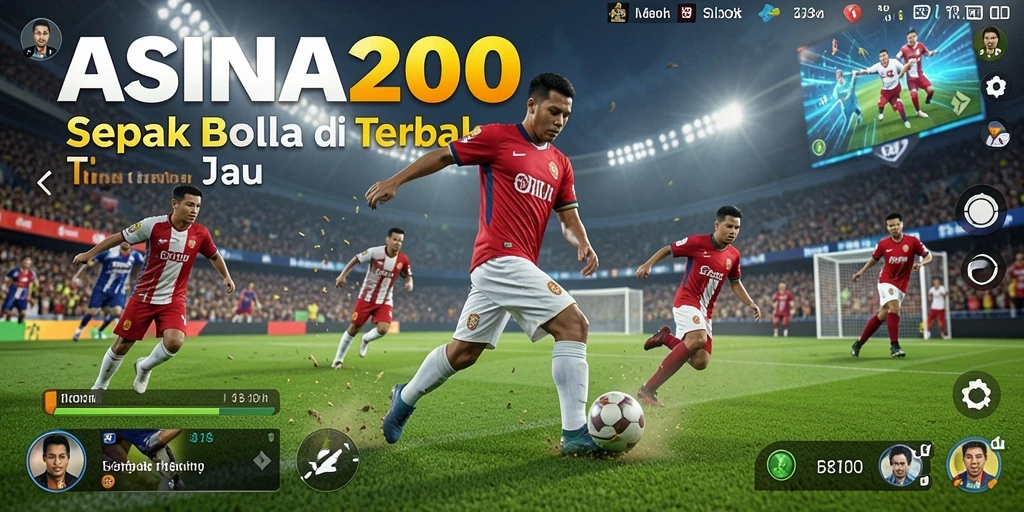 Tampilan menarik dari gameplay penuh aksi sepak bola.