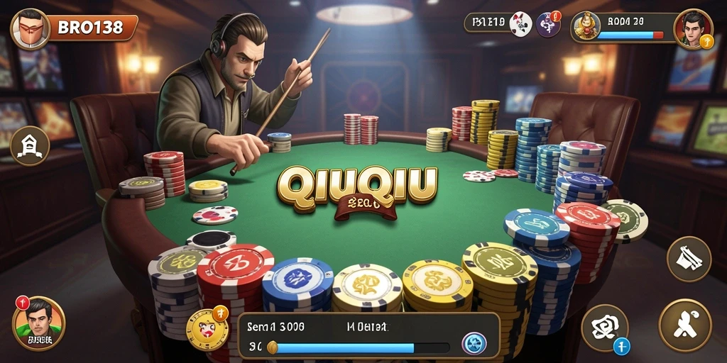 Tampilan gameplay QiuQiu yang menarik dan interaktif
