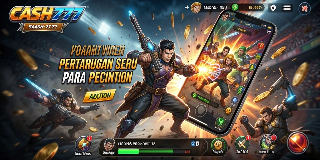 Screenshot utama CASH777 menampilkan aksi pertarungan yang mendebarkan.
