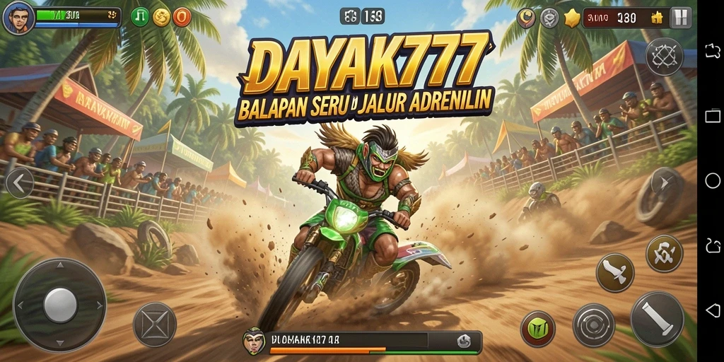Tampilan gameplay intens dalam balapan DAYAK777.