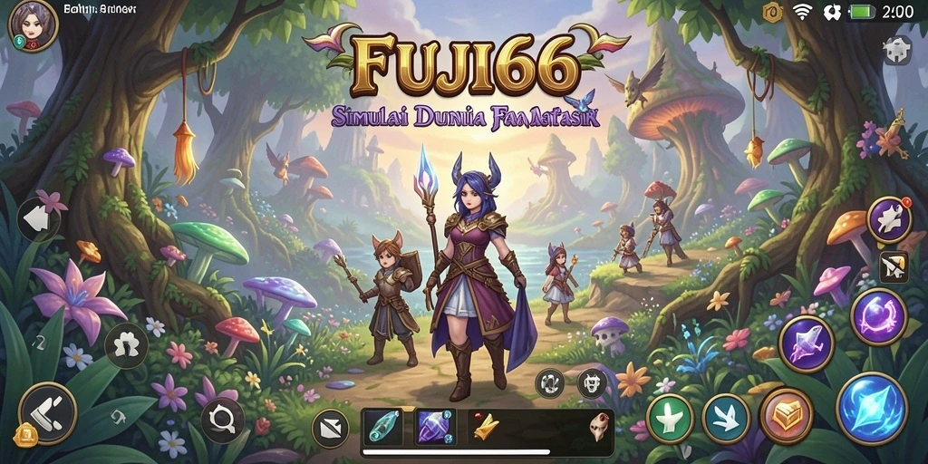 Tangkapan layar gameplay FUJI66 menunjukkan dunia fantasi yang imersif.
