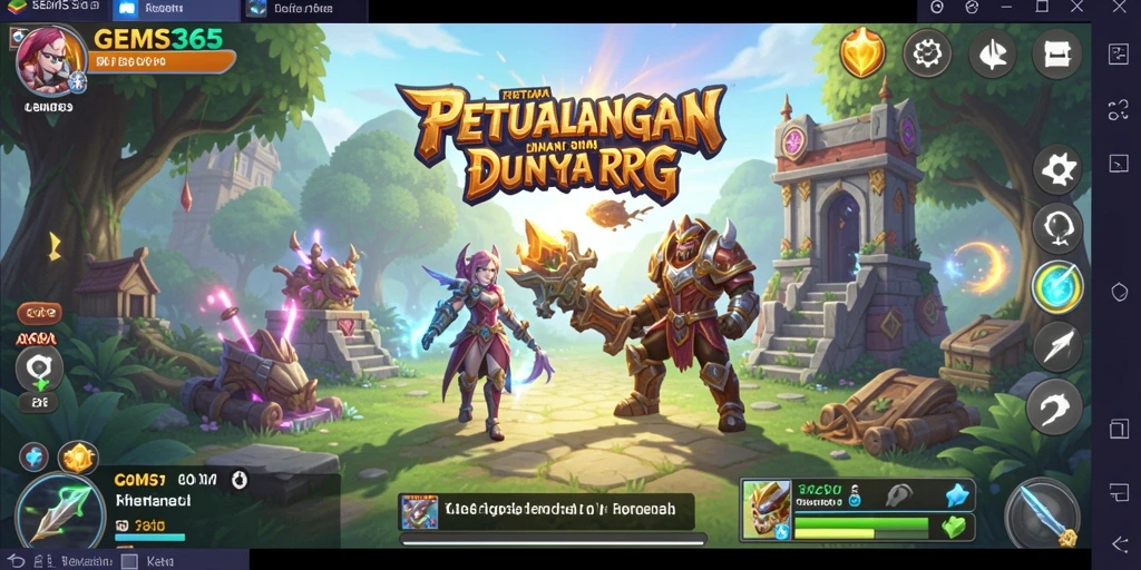Tampilan gameplay GEMS365 dengan aksi pertempuran yang seru.
