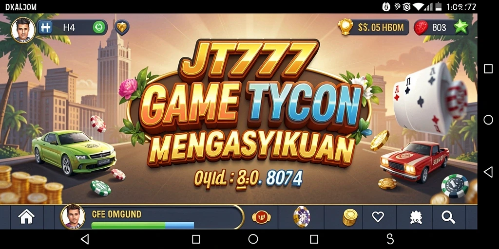 Tampilan gameplay JT777 yang menampilkan aktivitas bisnis Tycoon yang seru.