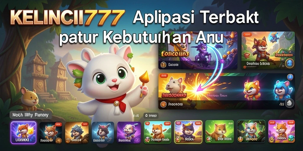 Tampilan utama aplikasi KELINCI777 dengan fitur-fitur yang sederhana.