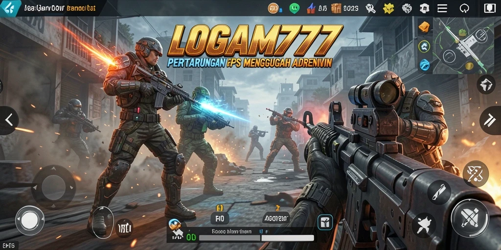 Gameplay LOGAM777 yang mendebarkan dengan aksi tembak-menembak intens.