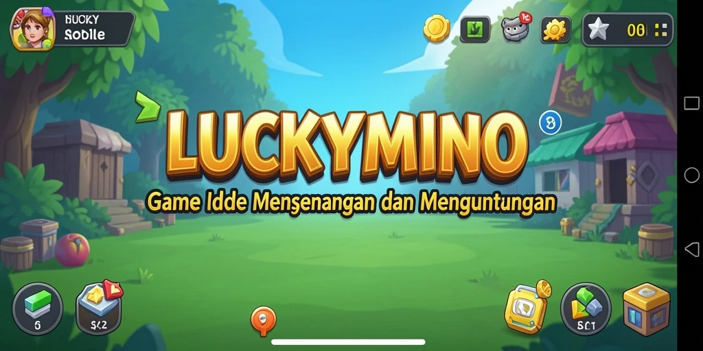 Tampilan gameplay LUCKYMINO yang menarik dan cerah.