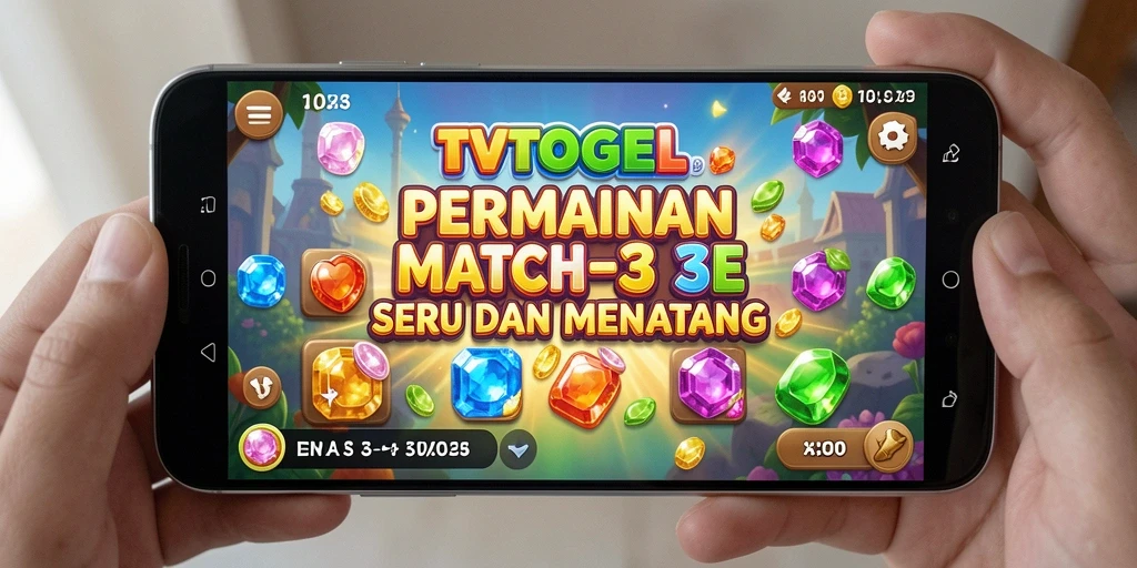 Screenshot menampilkan gameplay seru dari TVTOGEL dengan elemen Match-3.