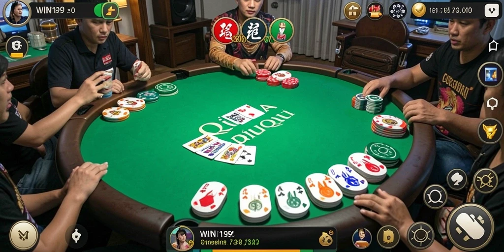 Screenshot menunjukkan gameplay seru dari permainan QiuQiu WIN199.