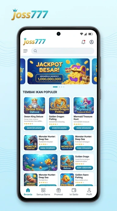 Tampilan antarmuka joss777 yang ramah pengguna.
